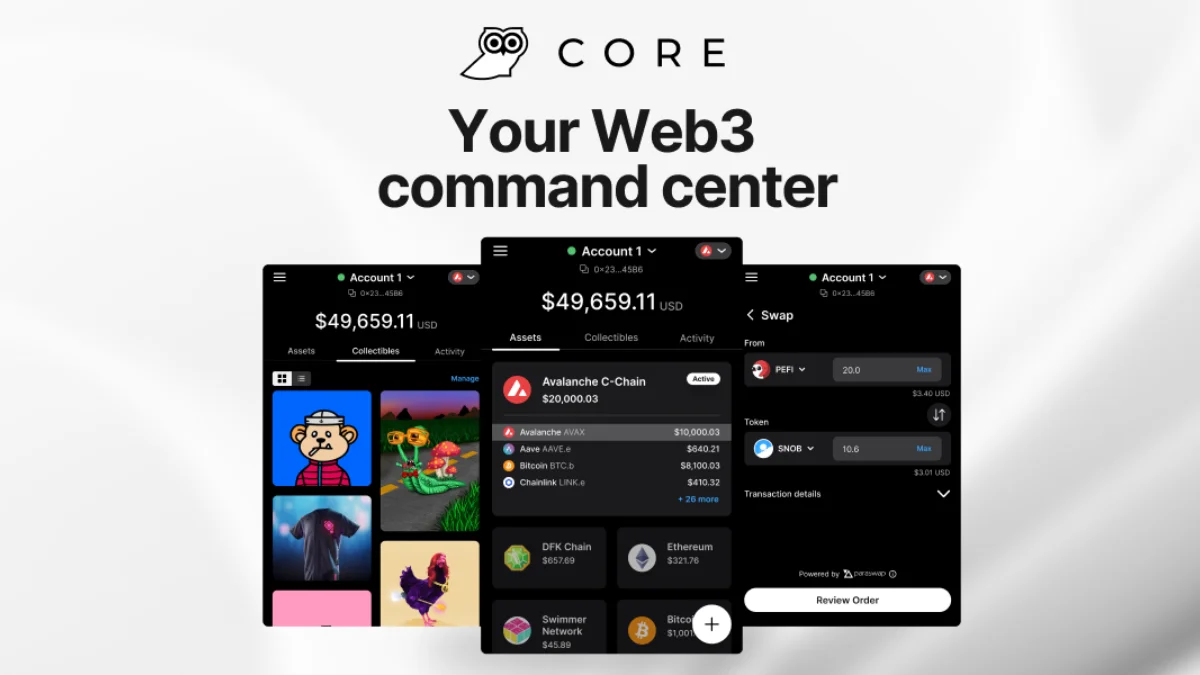 Core, la billetera de Avalanche, integra soporte para Ethereum y blockchains compatibles con la EVM