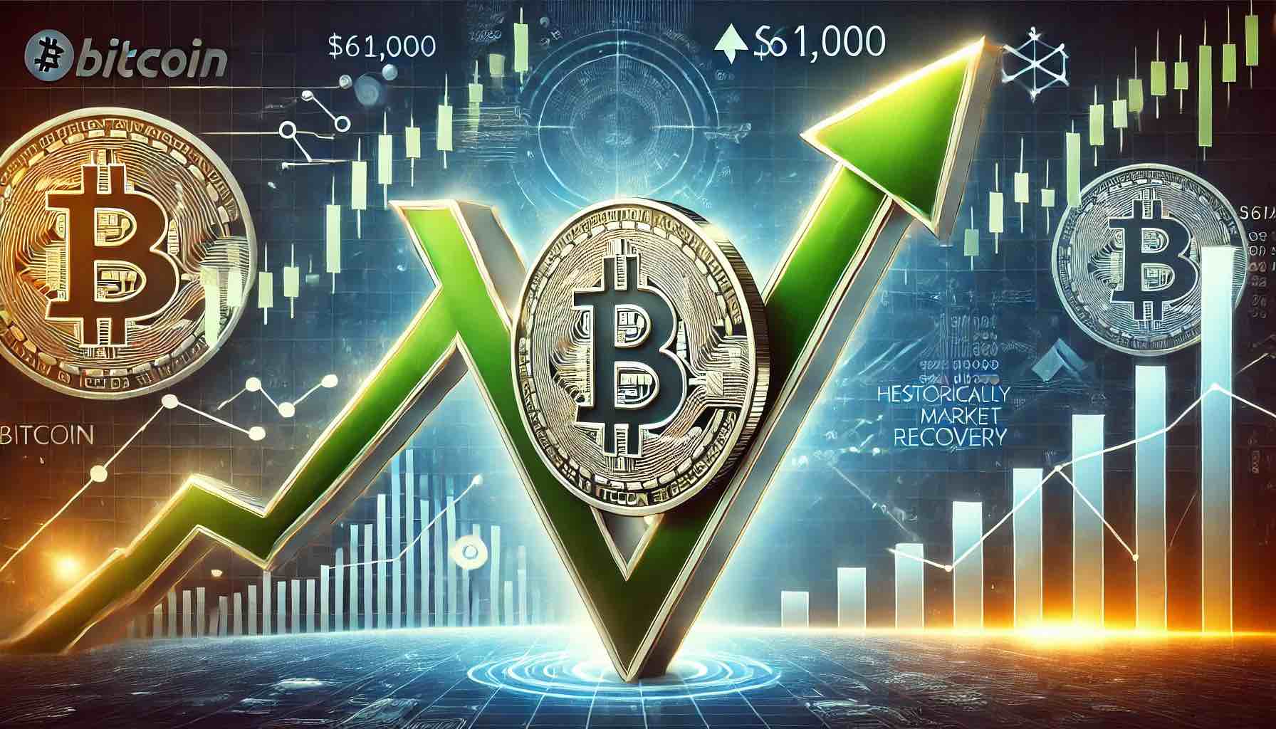 Recuperaciones en forma de V en Bitcoin: Análisis de su Comportamiento y Potencial Alcista con la vuelta a $63,000