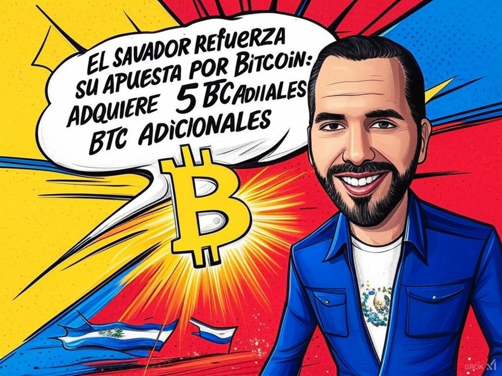 El Salvador refuerza su apuesta por Bitcoin: adquiere 5 BTC adicionales