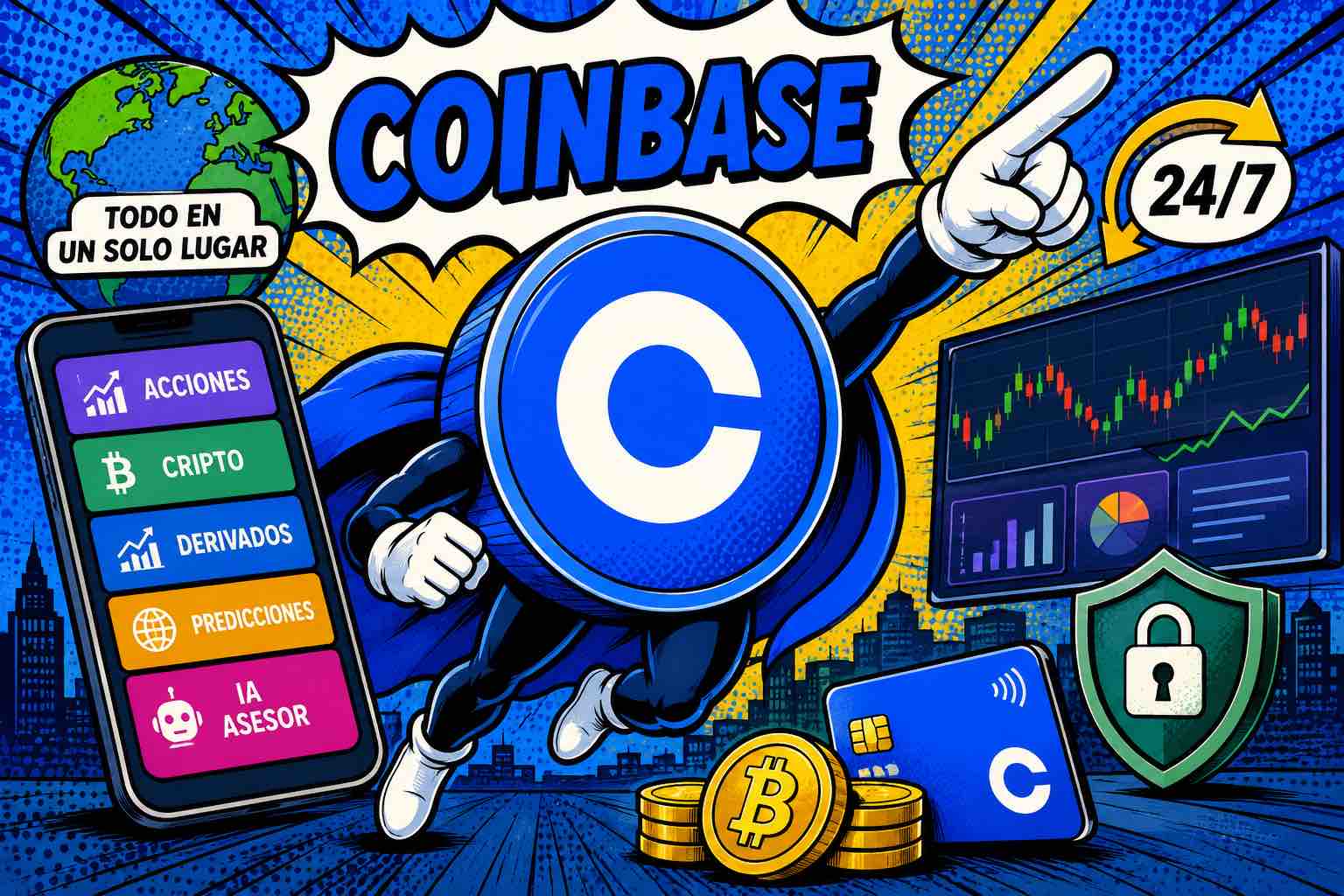 Coinbase apuesta por convertirse en la plataforma financiera total con acciones tokenizadas, IA y mercados globales