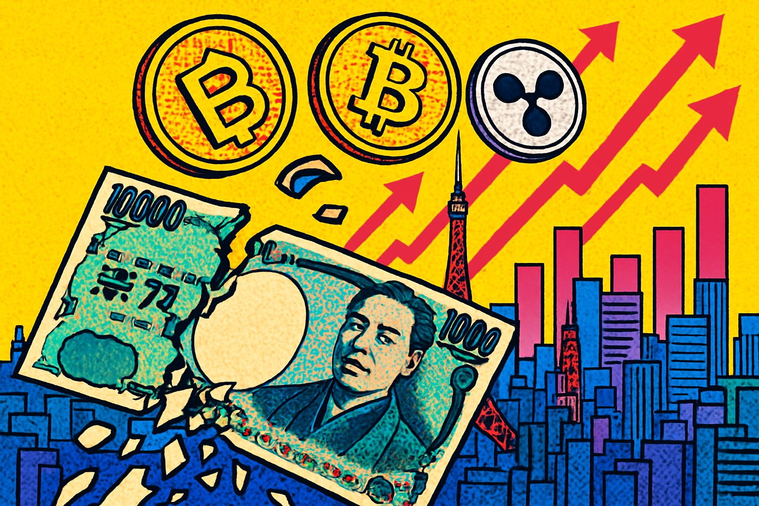El yen débil empuja a empresas japonesas hacia Bitcoin y XRP, según SBI