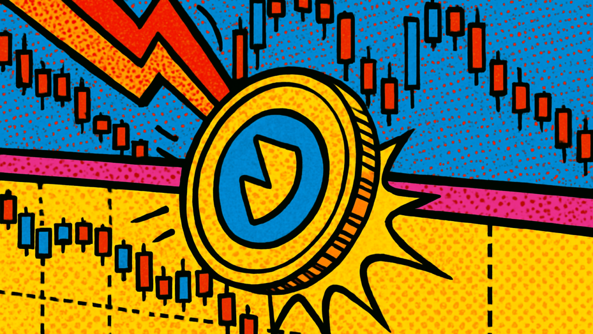 Gráfico descendente que ilustra la presión sobre el precio de HYPE bajo los 60 dólares