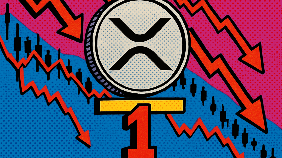 Moneda de XRP sobre soporte de 1 dólar ilustrando el precio de XRP bajo presión