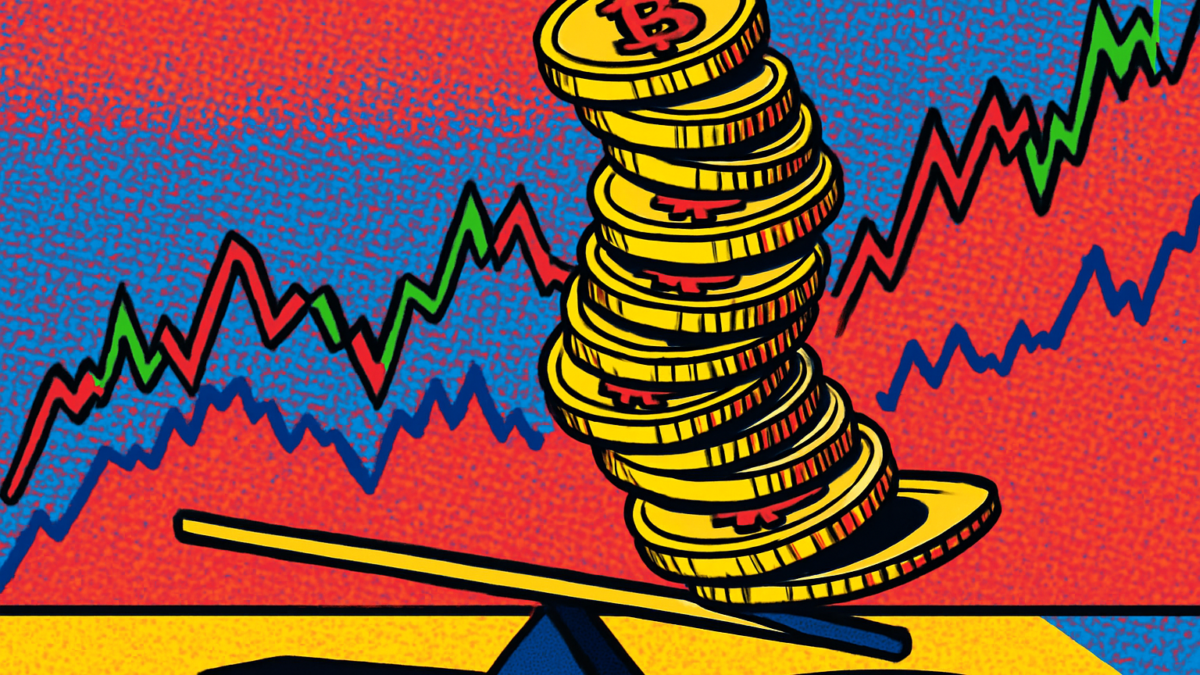 Representación de la estrategia Bitcoin de Strategy con torre de monedas de BTC