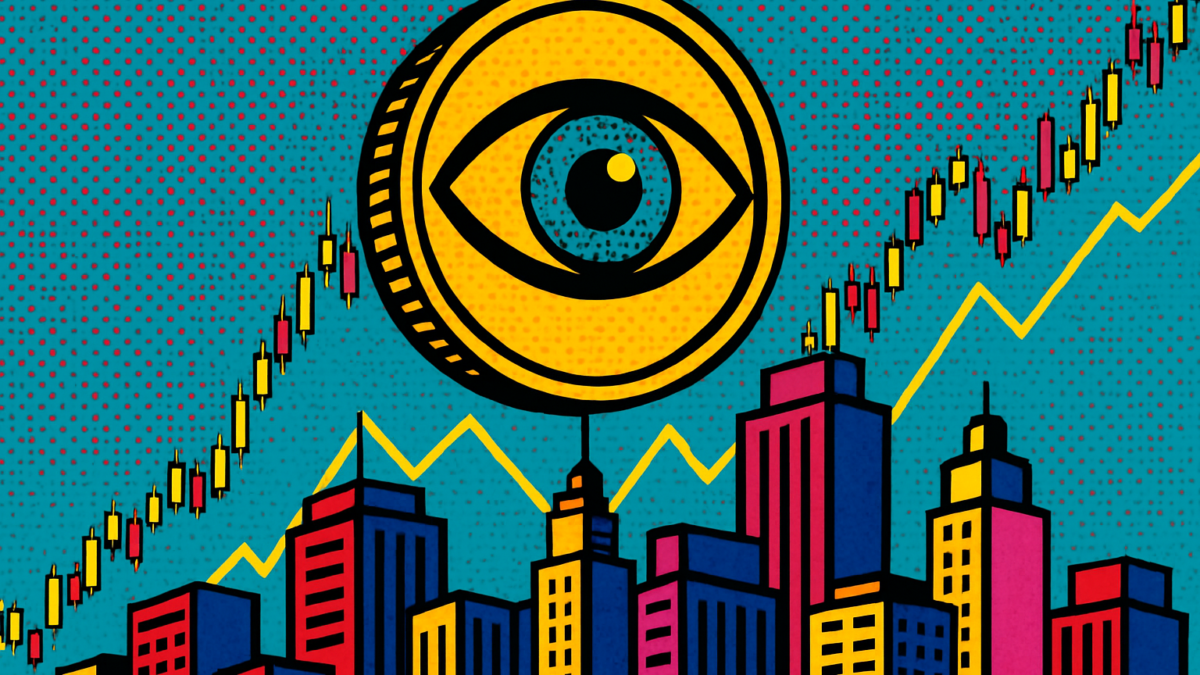 Token de Worldcoin sobre Wall Street ilustrando el ETF de Worldcoin solicitado por Grayscale
