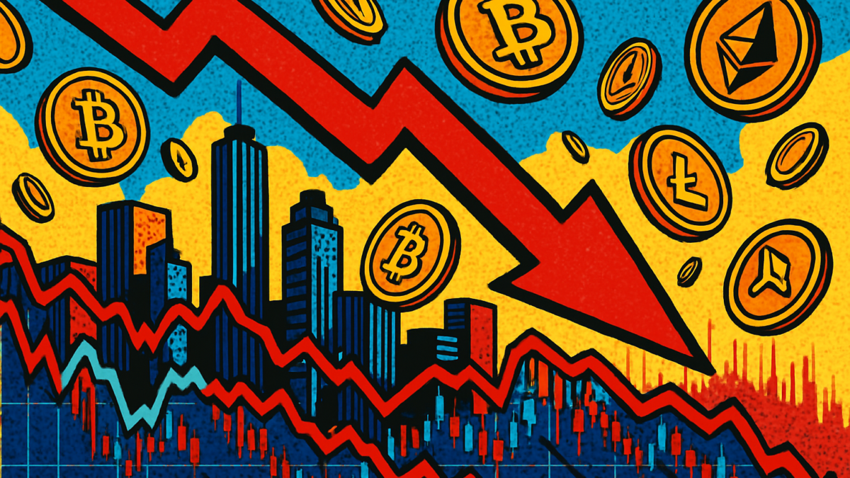 Gráfico bajista que ilustra la caída del mercado cripto del segundo trimestre