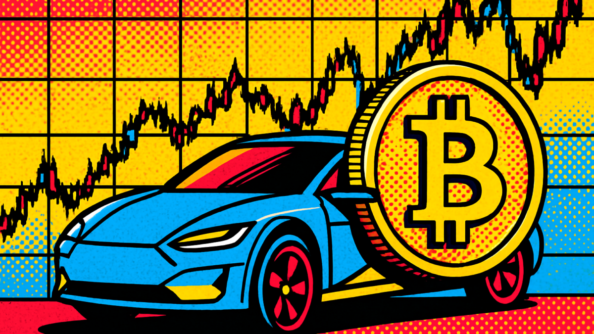 Tesla mantiene su reserva y el precio de Bitcoin fluctúa en un gráfico de fondo