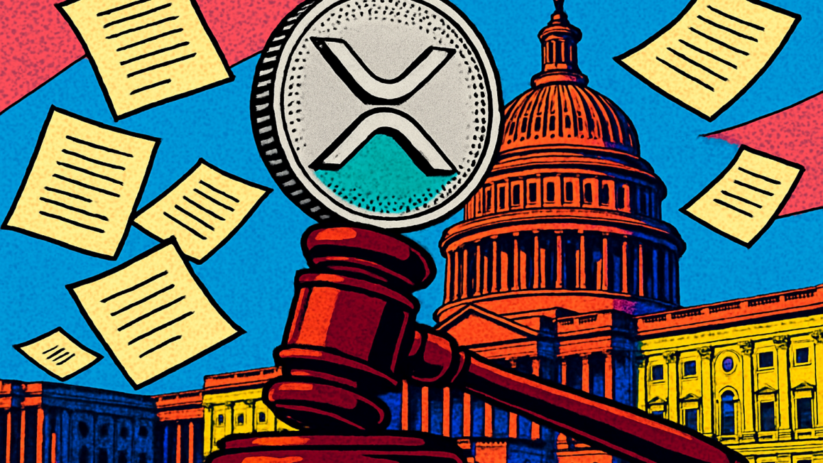 Moneda de XRP sobre un mazo judicial que representa el impacto de la CLARITY Act en XRP