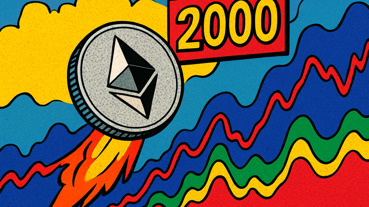 Gráfico del precio de Ethereum frenando su avance hacia los 2.000 dólares