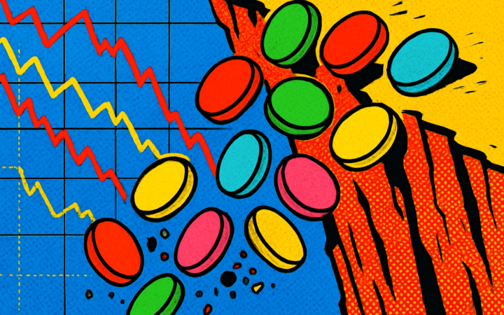 10 altcoins caídas 97% aún valen 12.000 millones, pero su uso no cubre los costos