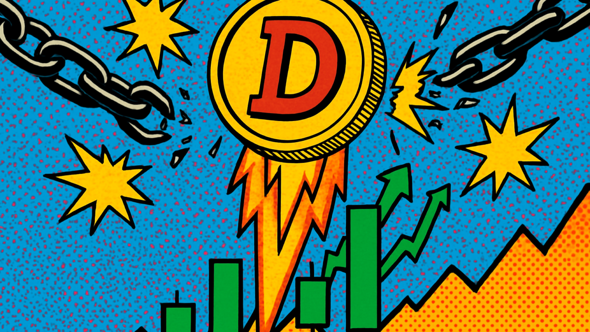Gráfico ascendente que ilustra la subida del precio de DEXE impulsada por volumen y liquidaciones