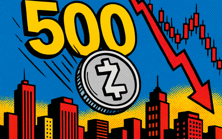 Precio de Zcash cae por debajo de 500 dólares y los traders evalúan si es momento de vender