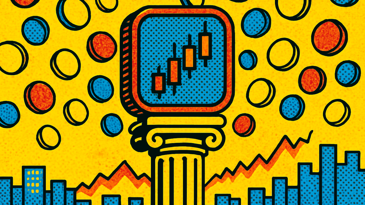Ilustración del mercado de acciones tokenizadas concentrado en un solo custodio con tokens flotantes